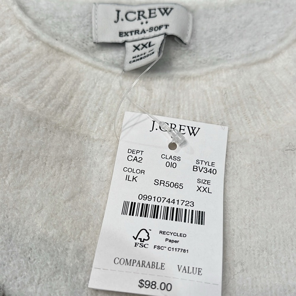 J. Crew Colorblock Mockneck Sweater in extra-soft yarn/NWT/XXL - Picture 4 of 11